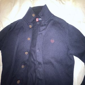 Chaps by Ralph Lauren Button Up Sweater - Navy - M